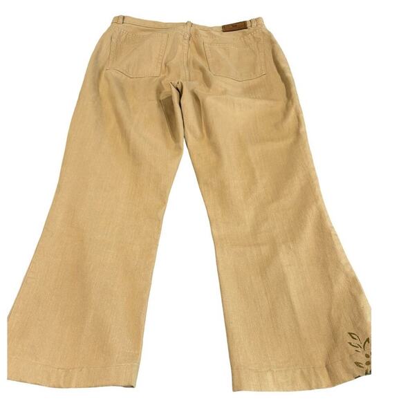 Ralph Lauren Lauren Jeans Co. Women's Vintage Floral Tan Jeans Plus Size 14 - Picture 6 of 7